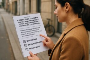 Checklisten-Roadmap für barrierearmes Sanieren, wartungsfeste Haustechnik und gesundes Unterwegssein